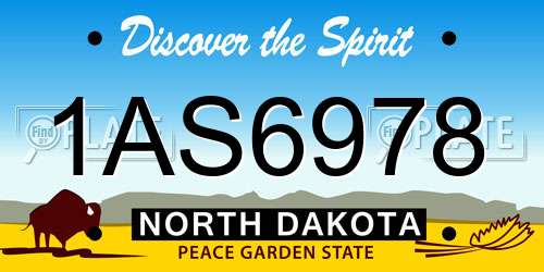 1AS6978 North Dakota License Plate