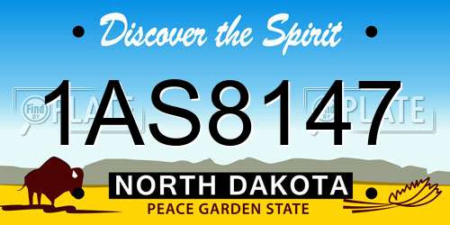 1AS8147 North Dakota License Plate