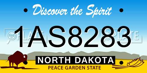 1AS8283 North Dakota License Plate