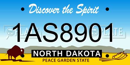 1AS8901 North Dakota License Plate