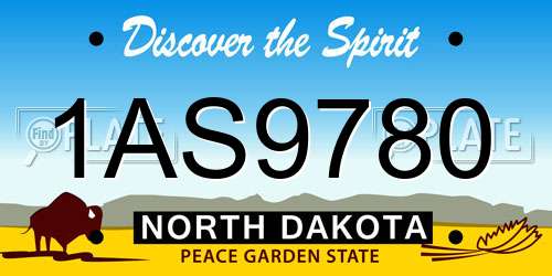 1AS9780 North Dakota License Plate
