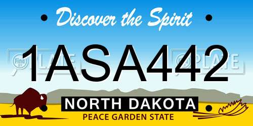 1ASA442 North Dakota License Plate