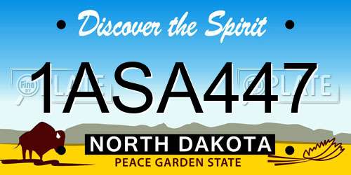 1ASA447 North Dakota License Plate