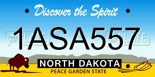 1ASA557 North Dakota License Plate