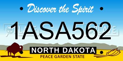 1ASA562 North Dakota License Plate