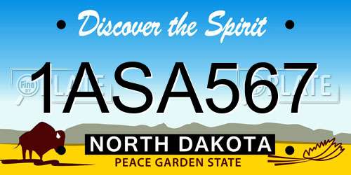 1ASA567 North Dakota License Plate