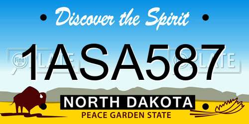 1ASA587 North Dakota License Plate