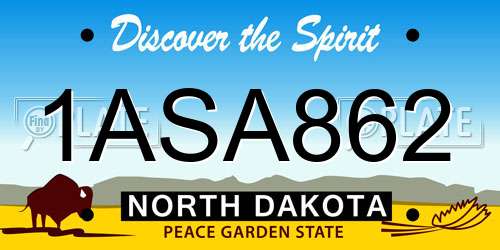 1ASA862 North Dakota License Plate