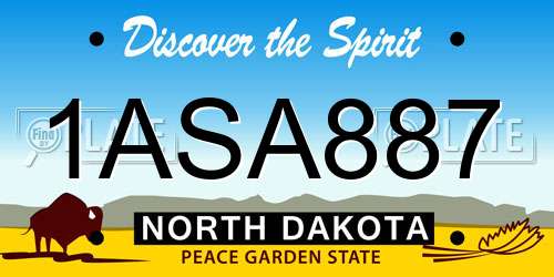 1ASA887 North Dakota License Plate
