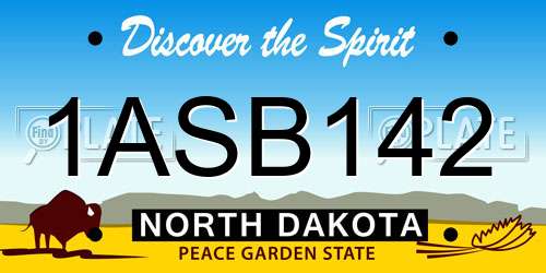 1ASB142 North Dakota License Plate