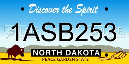 1ASB253 North Dakota License Plate