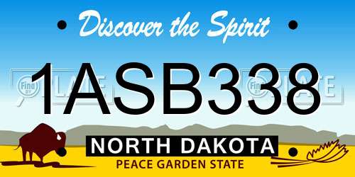 1ASB338 North Dakota License Plate