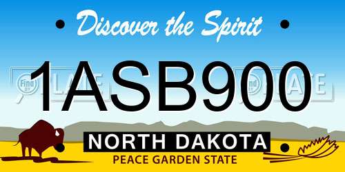 1ASB900 North Dakota License Plate
