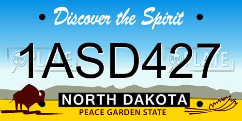 1ASD427 North Dakota License Plate