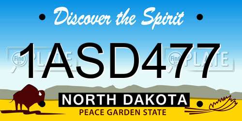 1ASD477 North Dakota License Plate