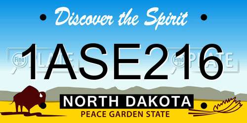 1ASE216 North Dakota License Plate