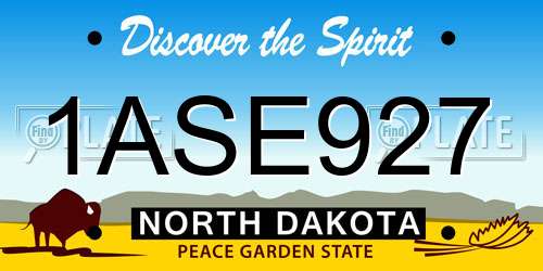 1ASE927 North Dakota License Plate