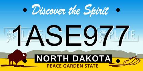 1ASE977 North Dakota License Plate