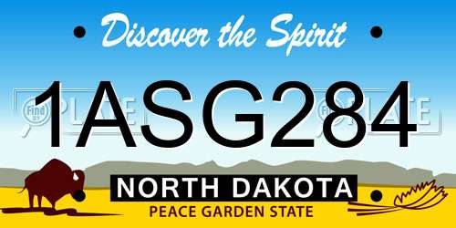 1ASG284 North Dakota License Plate