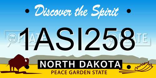 1ASI258 North Dakota License Plate
