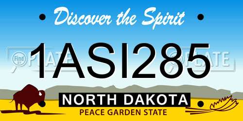 1ASI285 North Dakota License Plate