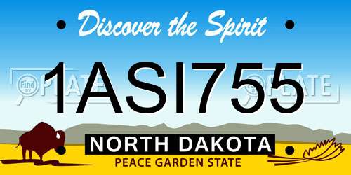 1ASI755 North Dakota License Plate