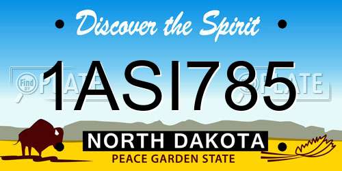 1ASI785 North Dakota License Plate