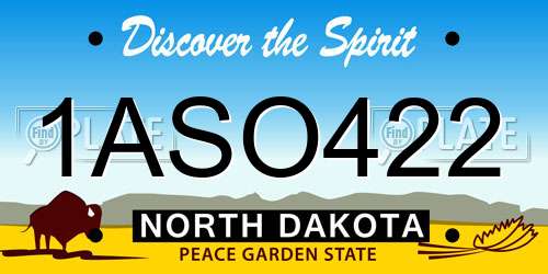 1ASO422 North Dakota License Plate