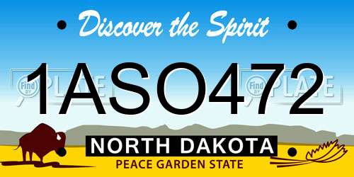 1ASO472 North Dakota License Plate