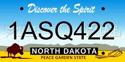 1ASQ422 North Dakota License Plate