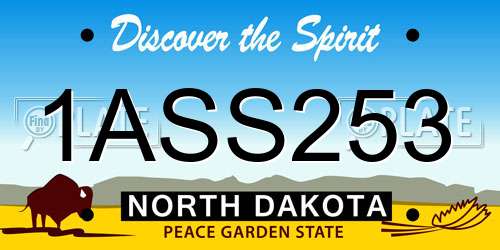 1ASS253 North Dakota License Plate