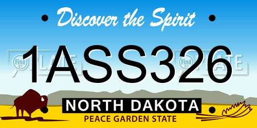1ASS326 North Dakota License Plate
