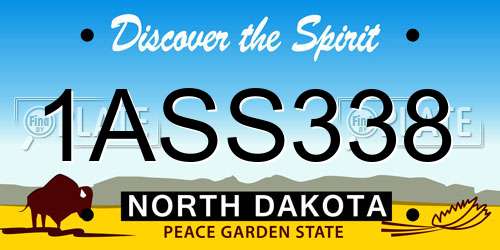 1ASS338 North Dakota License Plate