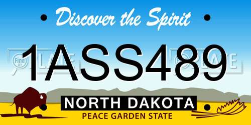 1ASS489 North Dakota License Plate
