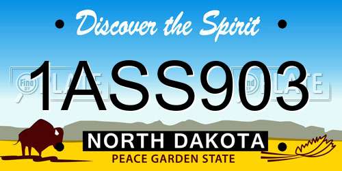 1ASS903 North Dakota License Plate