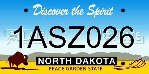 1ASZ026 North Dakota License Plate