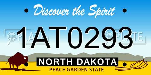 1AT0293 North Dakota License Plate