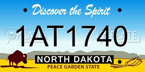 1AT1740 North Dakota License Plate