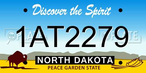 1AT2279 North Dakota License Plate