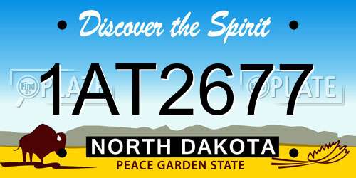 1AT2677 North Dakota License Plate
