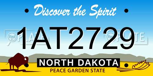 1AT2729 North Dakota License Plate