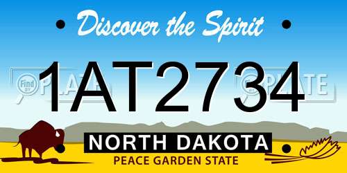 1AT2734 North Dakota License Plate