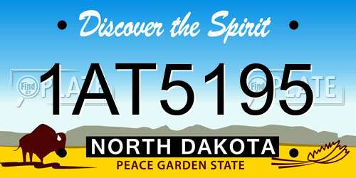 1AT5195 North Dakota License Plate