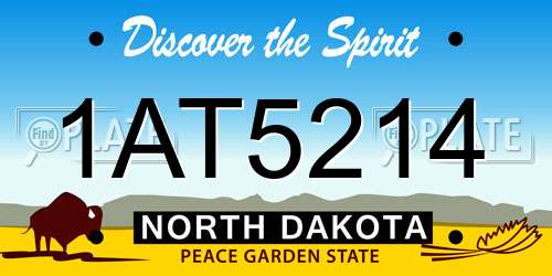 1AT5214 North Dakota License Plate