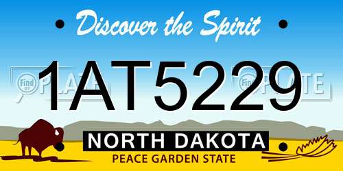 1AT5229 North Dakota License Plate