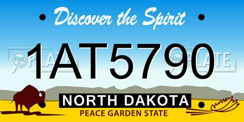 1AT5790 North Dakota License Plate