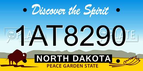 1AT8290 North Dakota License Plate