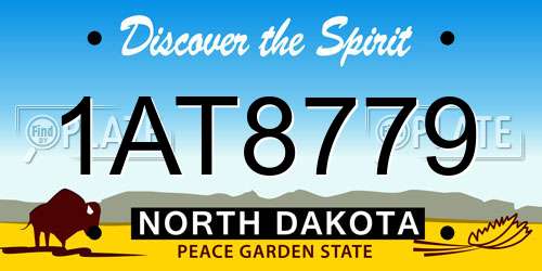 1AT8779 North Dakota License Plate