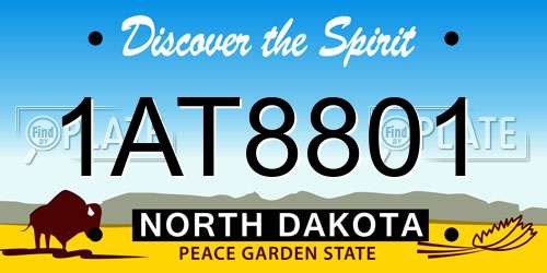 1AT8801 North Dakota License Plate