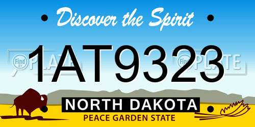 1AT9323 North Dakota License Plate